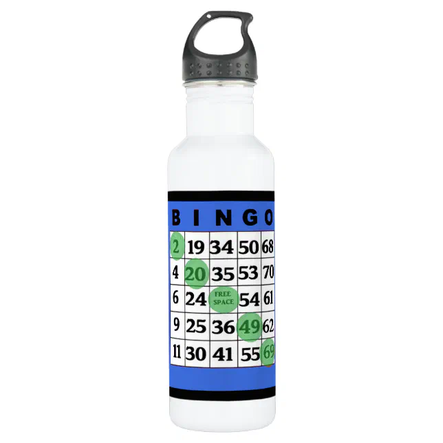BINGO Card & Dabber Good Luck Water Bottle Zazzle