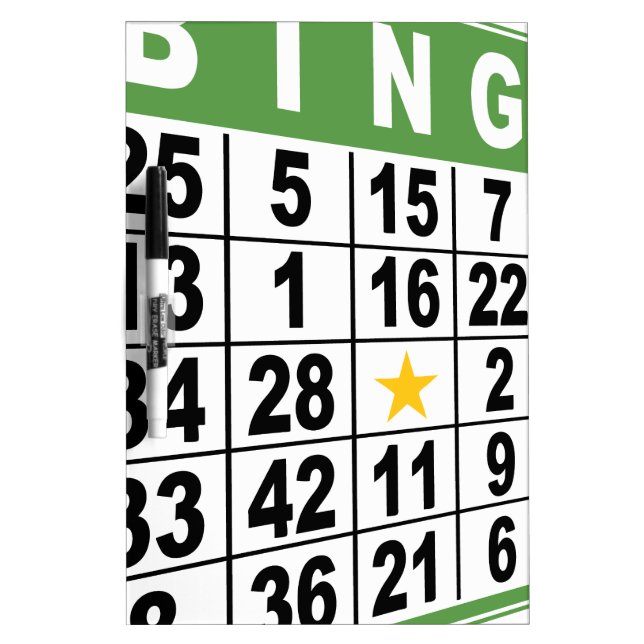 Bingo Card Graphic Dry-Erase Board (Front)