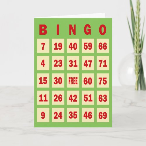 Bingo Card Greeting Card
