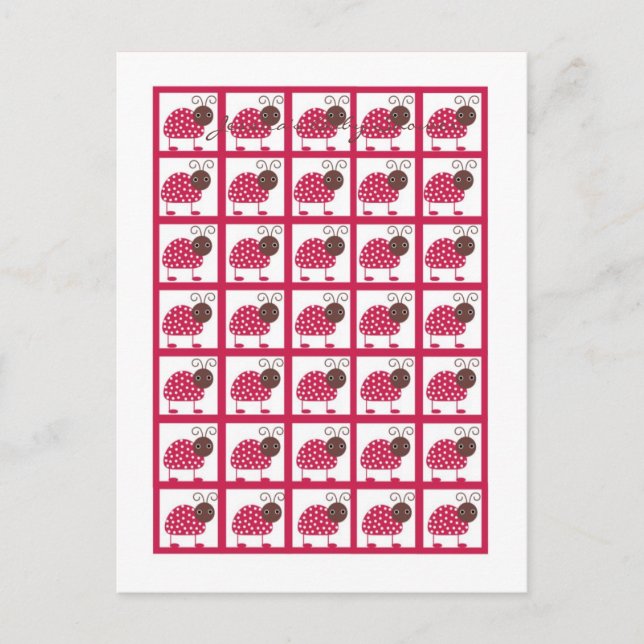 Bingo Card Markers Berry Garden Pink Lady Bug (Front)