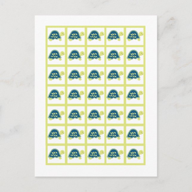 Bingo Card Markers Blue Sea Turtles (Front)