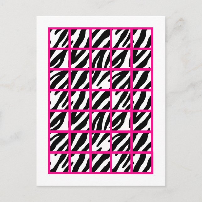 Bingo Card Markers Hot Pink Zebra Print (Front)