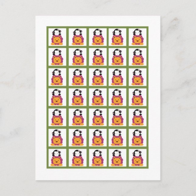 Bingo Card Markers Sweet Safari (Front)