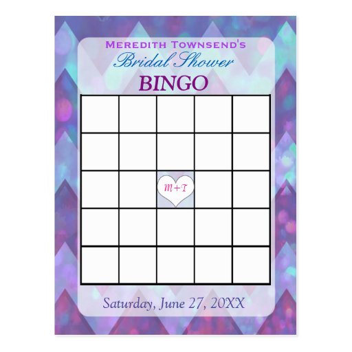 Bingo Card | Purple Chevron | Zazzle