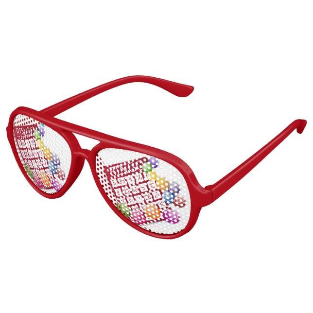 BINGO Card with BINGO Balls Aviator Sunglasses (Angled)