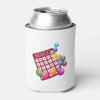 Bingo Card With Bingo Balls Can Cooler by LasVegasIcons at Zazzle