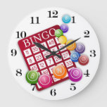 BINGO Card with BINGO Balls Large Clock