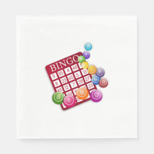 BINGO Card with BINGO Balls Paper Napkins