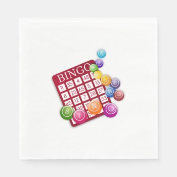 Bingo Card With Bingo Balls Paper Napkins by LasVegasIcons at Zazzle