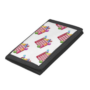 BINGO Card with BINGO Balls Tri-fold Wallet