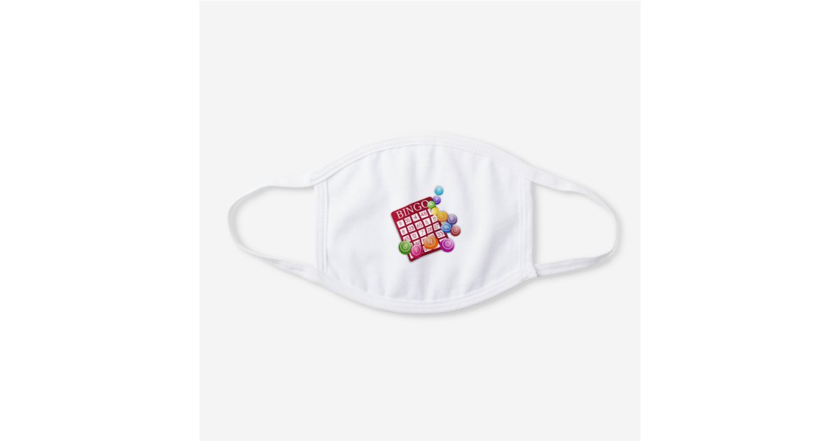 Bingo Card With Bingo Balls White Cotton Face Mask Zazzle Com