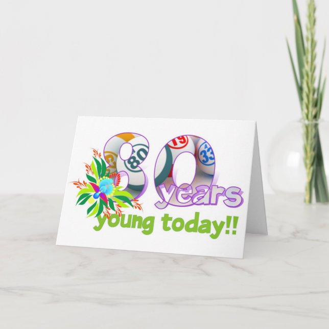 Bingo cards - 80th birthday (Front)
