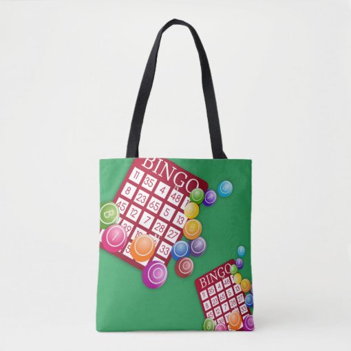 Bingo Cards And Markers Print Tote Bag | Zazzle