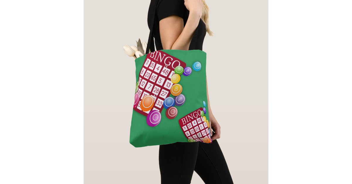 Bingo Cards And Markers Print Tote Bag | Zazzle