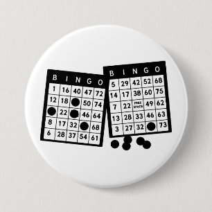 Bingo cards chips game art illustration  button