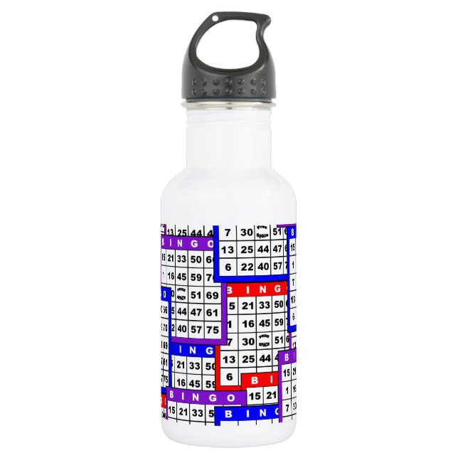 Bingo Cards pattern Water Bottle (Front)