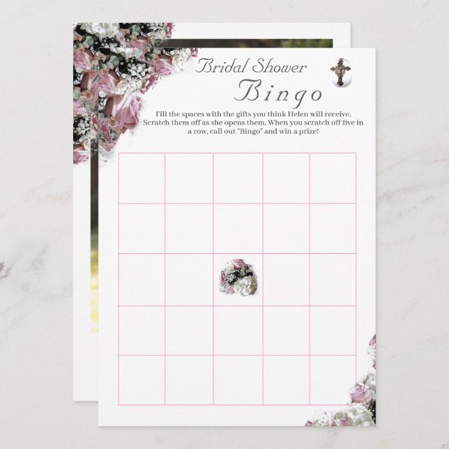  Bingo Catholic Bridal Shower Game & Photo (Front/Back)