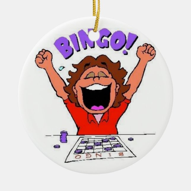 Bingo Ceramic Ornament (Front)