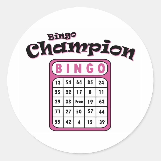 Bingo Champion Classic Round Sticker (Front)