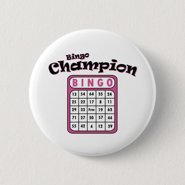 Bingo Champion Pinback Button (Front)