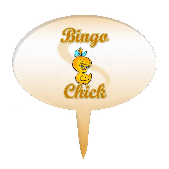 Bingo Chick Cake Topper (Front)