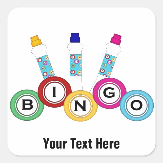 Bingo (customizable) square sticker (Front)