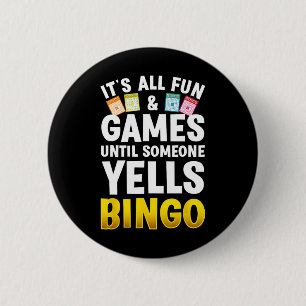 Bingo Design For Men Women Bingo Novelty Gamble Bi Button