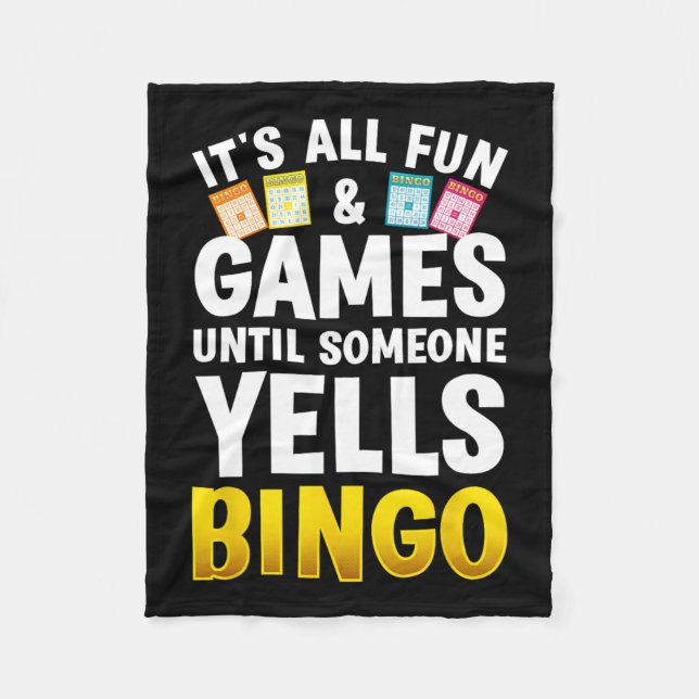 Bingo Design For Men Women Bingo Novelty Gamble Bi Fleece Blanket (Front)
