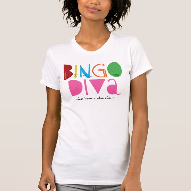 Bingo Diva Ladies Casual Scoop T-Shirt (Front)
