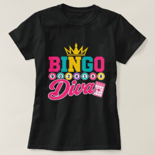 Bingo Diva Shirt Cute Lucky Queen Crown Bingo