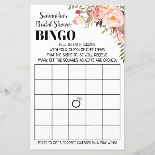 Bingo english spanish Bridal shower game wedding