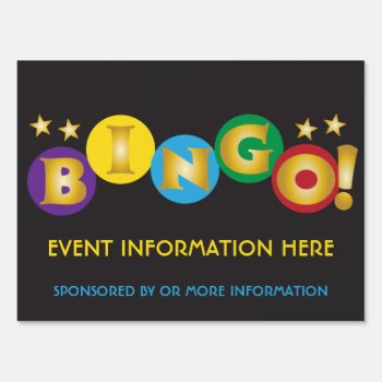 Bingo Event Colorful  Sign by Sideview at Zazzle