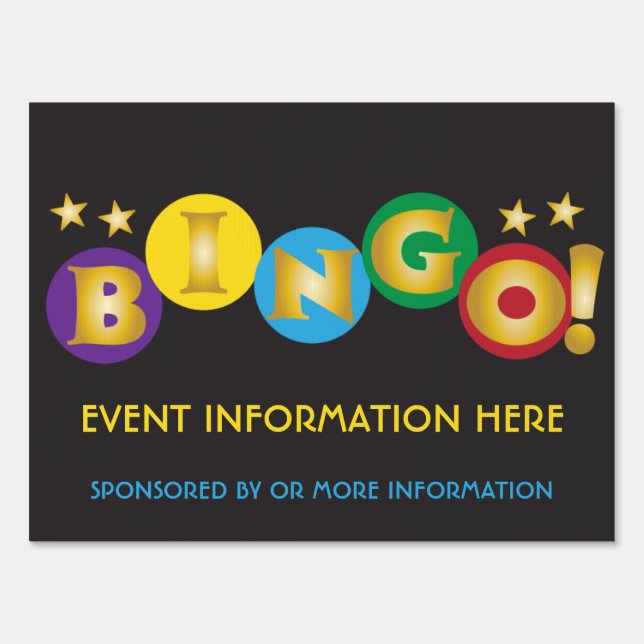 Bingo Event Colorful  Sign (Front)
