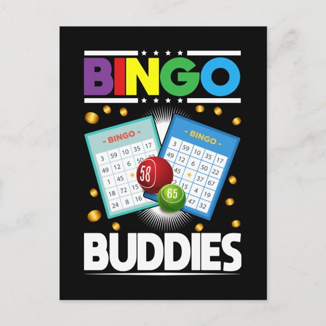 Bingo Friends Men Women Funny Bingo Player Postcard (Front)