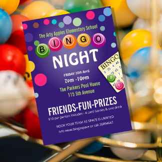 Bingo fun night invite fundraiser