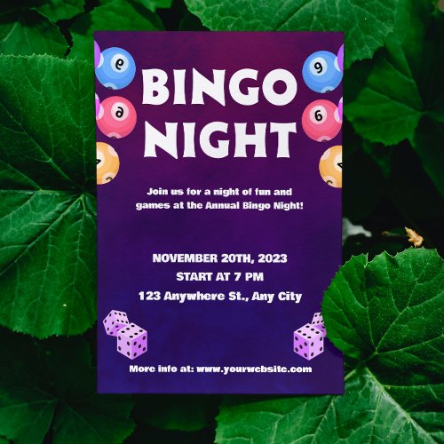 Bingo Fun Night Invite Fundraiser