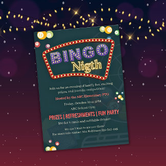 BINGO fundraiser card school community fun party