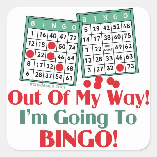 Bingo Funny Saying Square Sticker | Zazzle.com