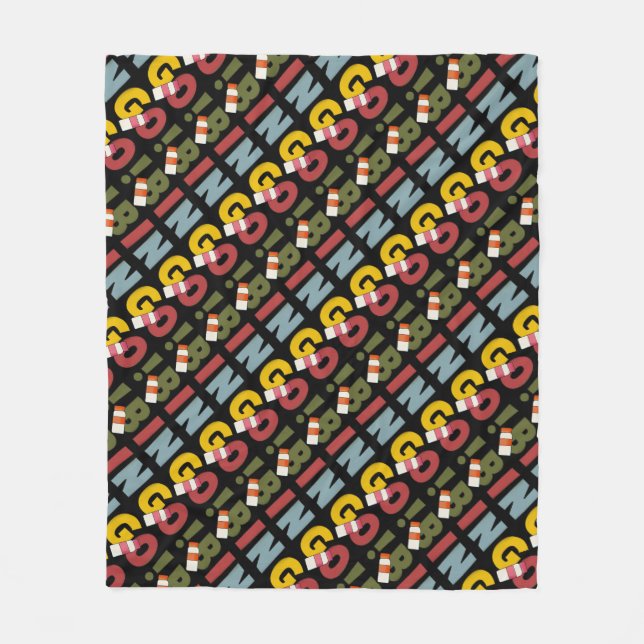 Bingo Gambling word art fleece blanket (Front)