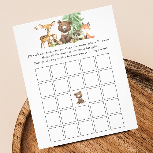 Bingo Game Animals Baby Shower Flye Flyer