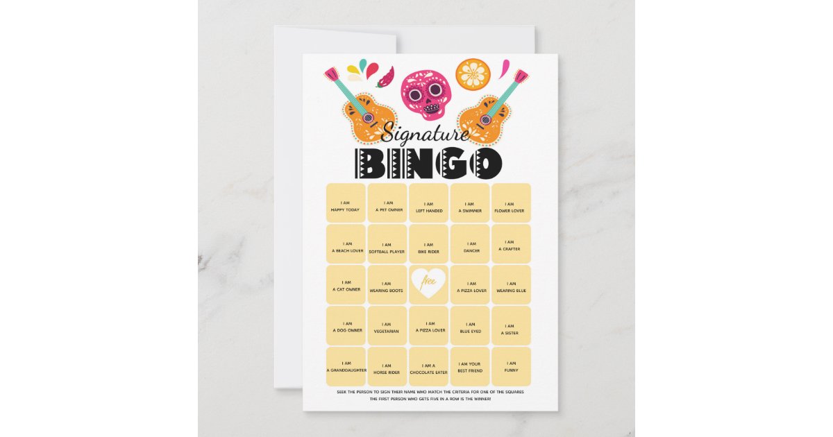 Bingo game Birthday party fiesta Invitation Zazzle