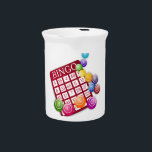 Bingo Game Drink Pitcher<br><div class="desc">Bingo game card and bingo balls. Great for Bingo Fans!</div>