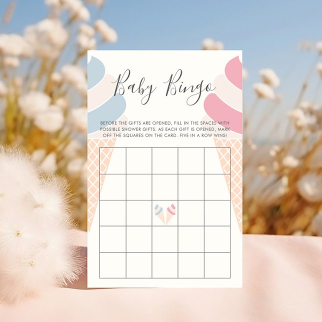 Bingo Game Ice Cream Pastel Color Gender Reveal (Creator Uploaded)