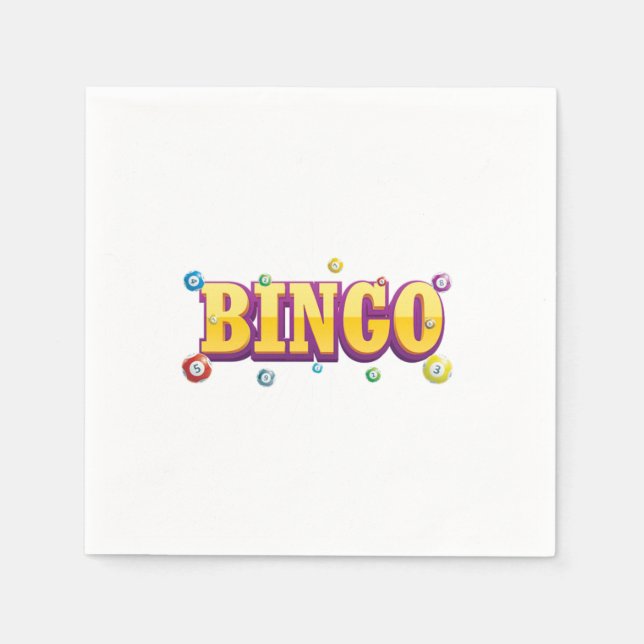 Bingo Game Lucky Player Gambler Gambling Gift Napkins (Front)