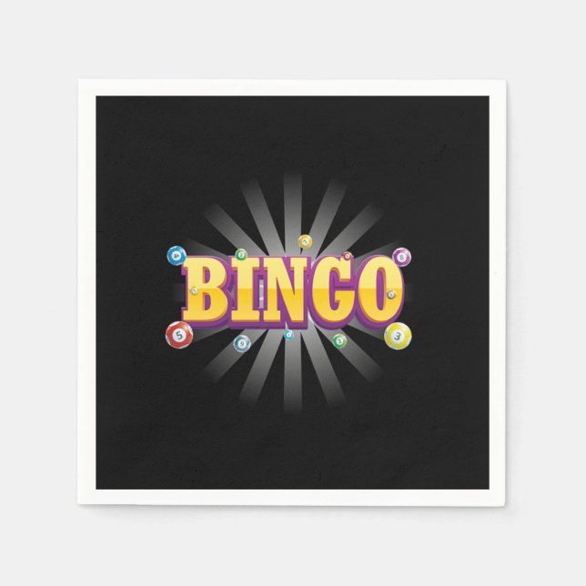 Bingo Game Lucky Player Gambler Gambling Gift Napkins (Front)