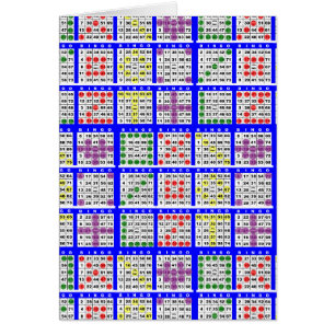 Bingo Game Patterns Large Cards