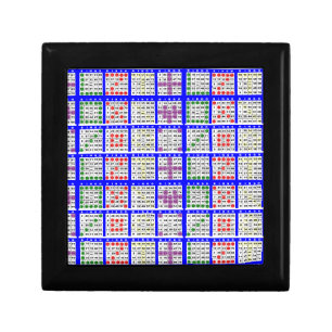 Bingo Game Patterns Large Grid Keepsake Box