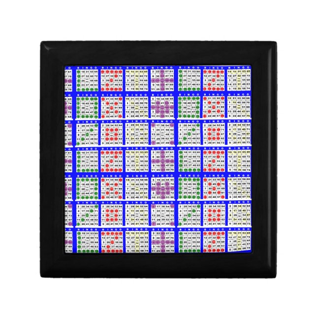 Bingo Game Patterns Large Grid Keepsake Box (Front)
