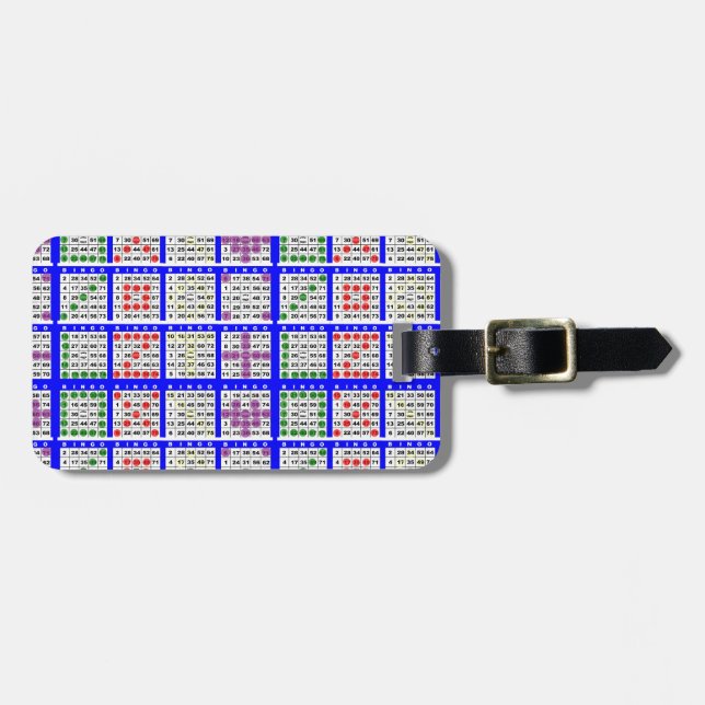 Bingo Game Patterns Large Grid Luggage Tag (Front Horizontal)