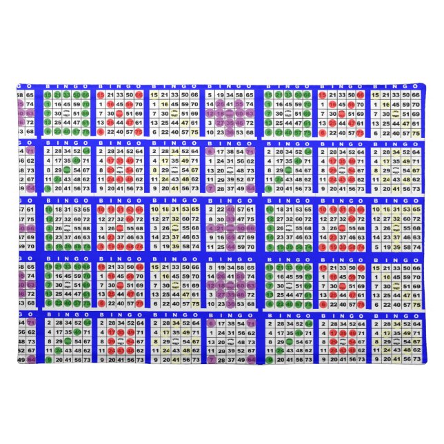 Bingo Game Patterns Large Grid Placemat (Front)